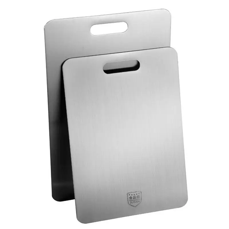 Aço inoxidável Double Thick Titanium Cutting Board, Cozinha em casa Cozinhar, Acampamento ao ar livre, Caminhadas, Mochila