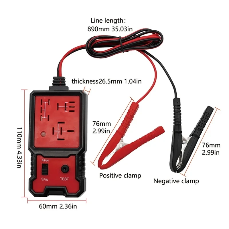 Probador de relé de coche Universal, herramienta de diagnóstico, Analizador de alternador, comprobador de batería automático, electrónico, automotriz, 12V