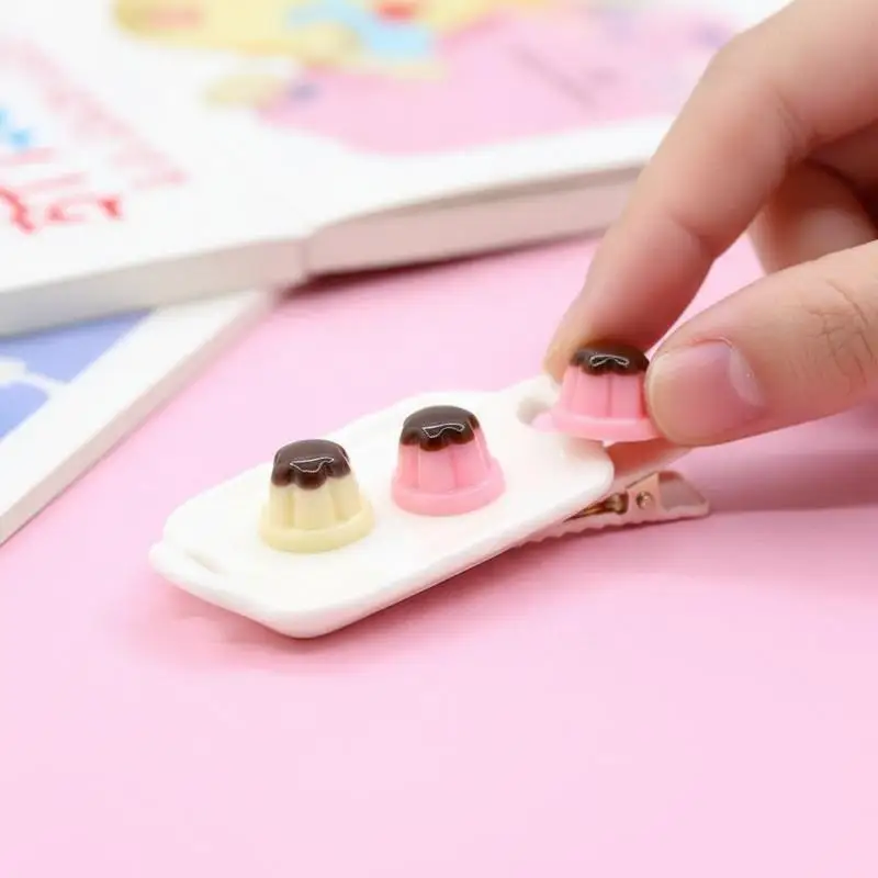 10Pcs Kawaii Mini Resin Pudding Fake Food Craft Materials DIY Phone Case Decoration Embellishments