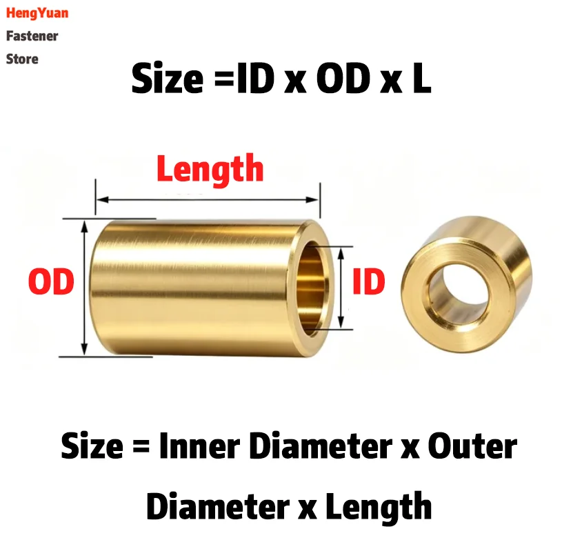 M4 M5 M6 M8 Copper Alloy Sleeve High Wear Resistance Sliding Sleeve Brass Bearing Bushing OD 6-15mm Guide Sleeves