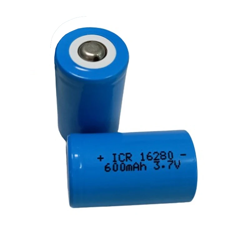 3.7V ICR 16280 lithium ion Rechargeable Battery 600mAh li-ion Cell 16280 batteries For LED Flashlight Digital Device