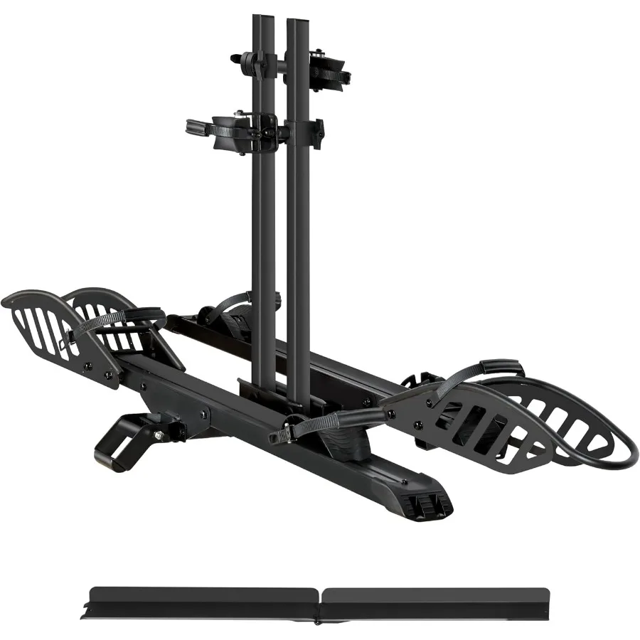 

Багажник для электровелосипеда с рампами для 2 велосипедов, вместимость 200 фунтов, складное крепление на платформе, багажник для электрического велосипеда, совместимый с автомобилями, грузовиком