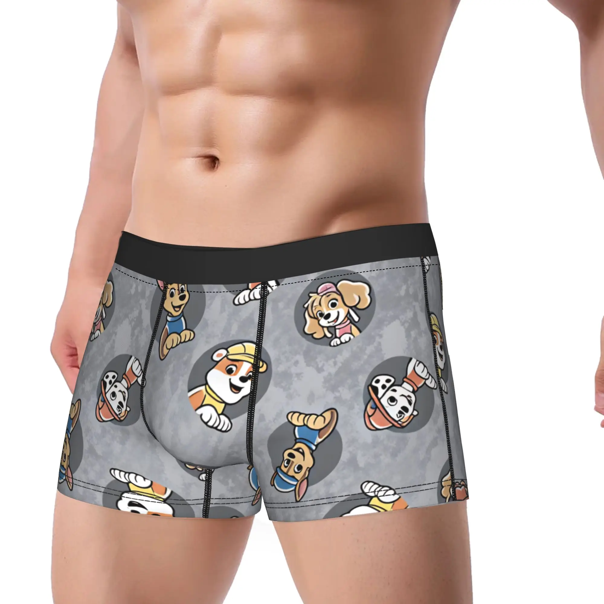 Paw Dogs Puppy Heroes Circular Portrait Underwear Design Boxer Shorts High Quality Men's Underpants Comfortable Shorts Briefs