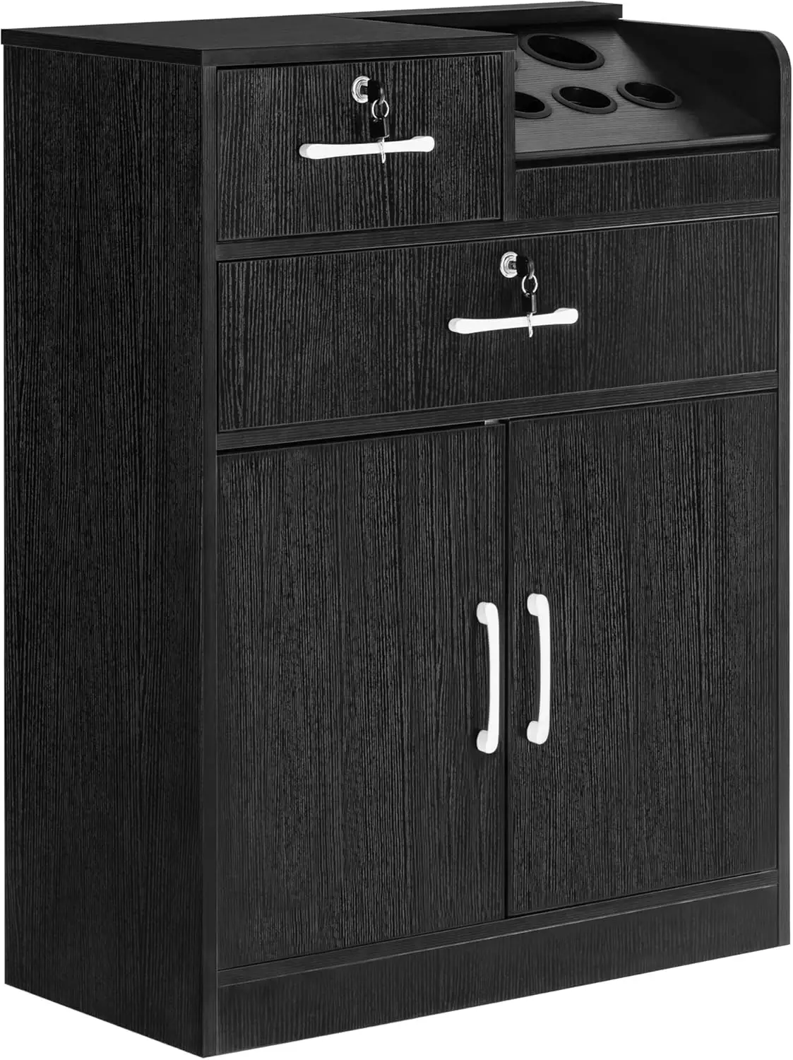 Locking Salon Storage Cabinet for Hair Stylist, Barber Utility Unit for Barbershop, Beauty Salon SAP Station with Hair