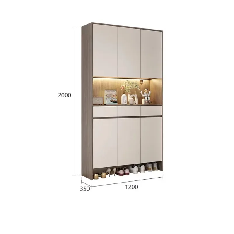 

Combination Tall Design Electric Shelf Modern Wooden Furniture Storage Luxury Shoe Cabinet Strap Door