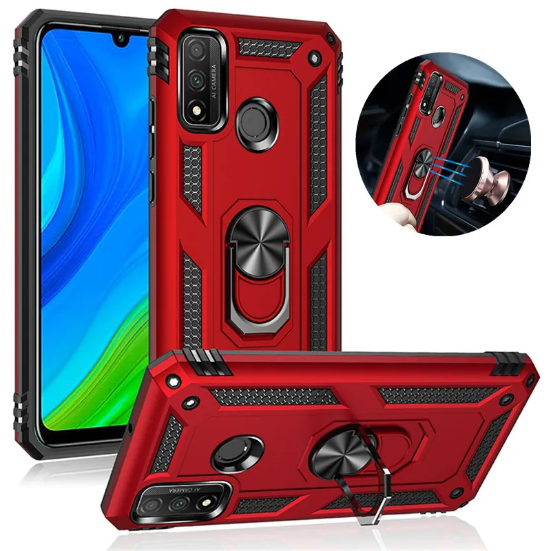 Magnetic Car Ring Case For Huawei P Smart Z S Pro 2019 2020 2021 Honor 10 Lite 20 8A 8S 9A 9S 9X Play 4T Shockproof Armor Cover