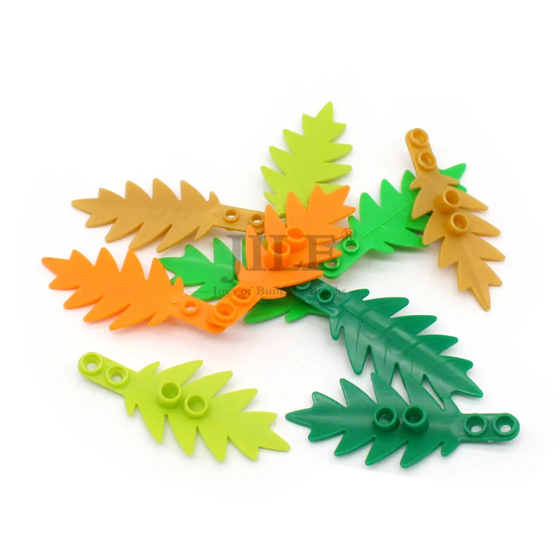 30 Stück MOC Bausteine Pflanzen Baum Palmblatt Klein 8x3 6148 DIY Kompatibel mit Garten Strand Wald Spielzeug Zubehör