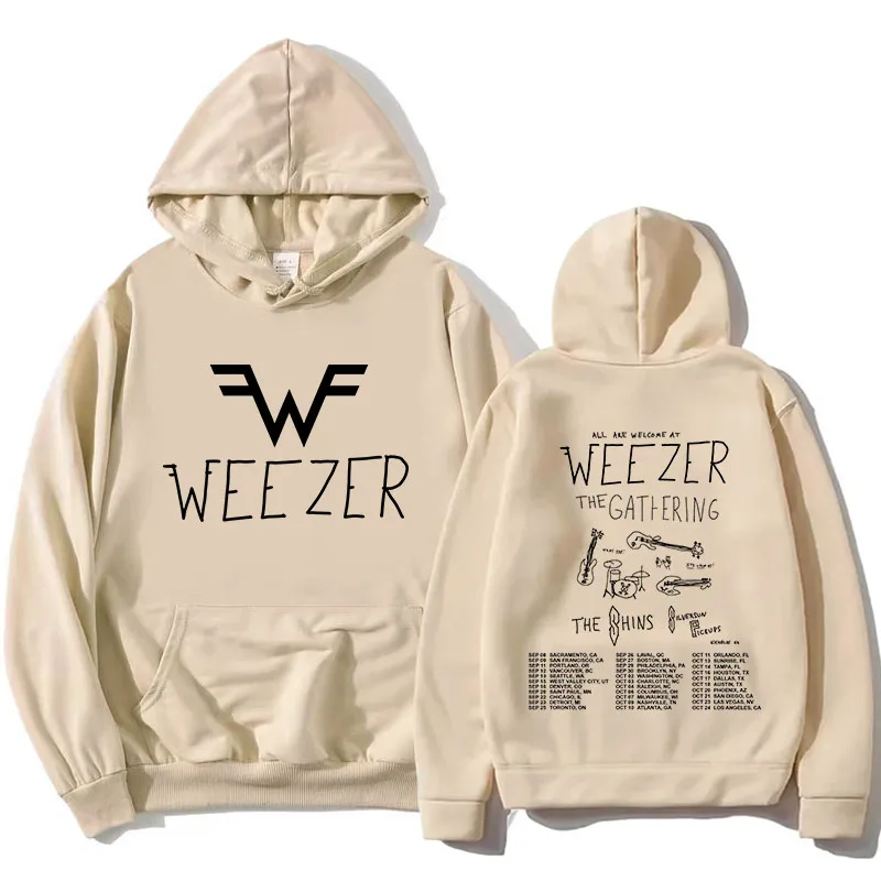 

Толстовки Weezer The Gathering Tour 2026 с длинными рукавами, мягкие флисовые толстовки с капюшоном, унисекс, уличная одежда, графический принт, женская одежда