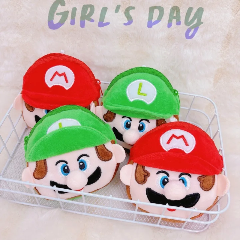 

Super Marios Coin Purse Cute Round Wallet Keychain Bag Cartoon Game Kid Storage Pouch Boy Girl Zipper Purses Birthday Party Gift