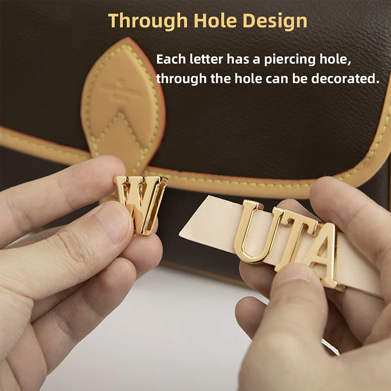 WUTA 1Pc Letters Decorative Buckles Alphabet Decoration Hardware for Bags Belt Strap Shoes Leather Craft Bag Accessories