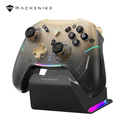 Control de Juego Inalámbrico Machenike G5Pro V2 para PC/NS/Móvil, Joystick Intercambiable en Caliente, Tasa de Sondeo de 1000 Hz con Base de Carga RGB