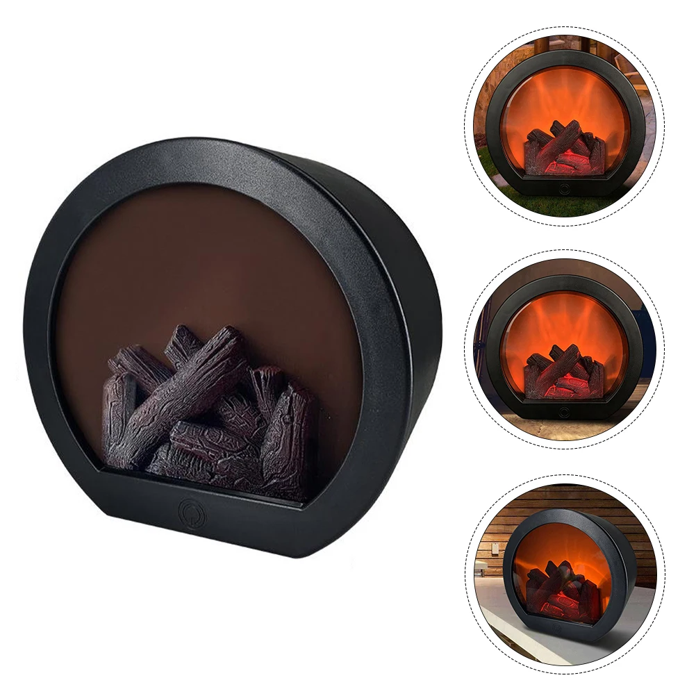 침실 거실 데스크탑 야간 조명을 위한 시뮬레이션된 벽난로 조명 터치 감응형 장식 램프 따뜻한 분위기