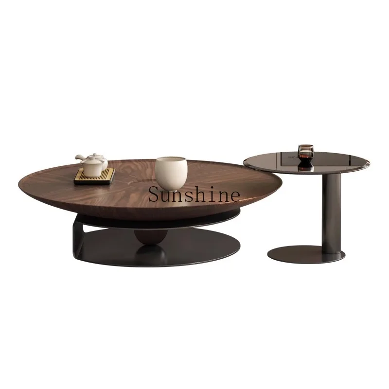

Italian minimalist walnut light luxury small apartment wabi sabi wind premium coffee table