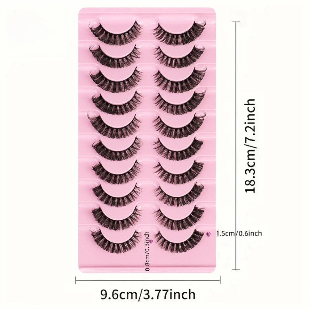 10 Pairs 3D Mink False Eyelashes Russian Curl False Eyelash Extensions 17Mm