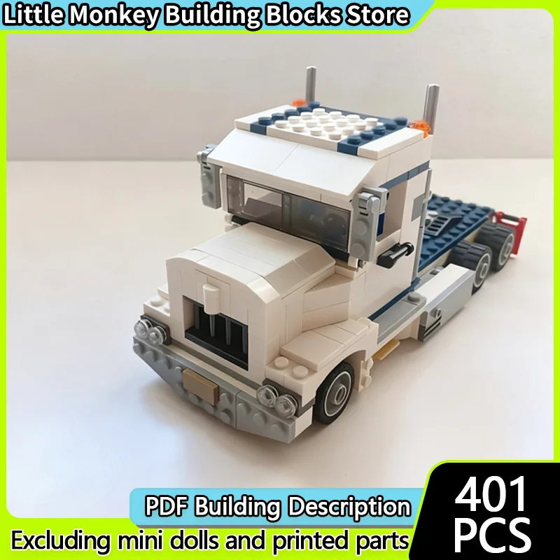 

City Car Model MOC Building Bricks Flatbed Semi Truck Modular Technology Children Holiday Gifts Assemble Toys Suit