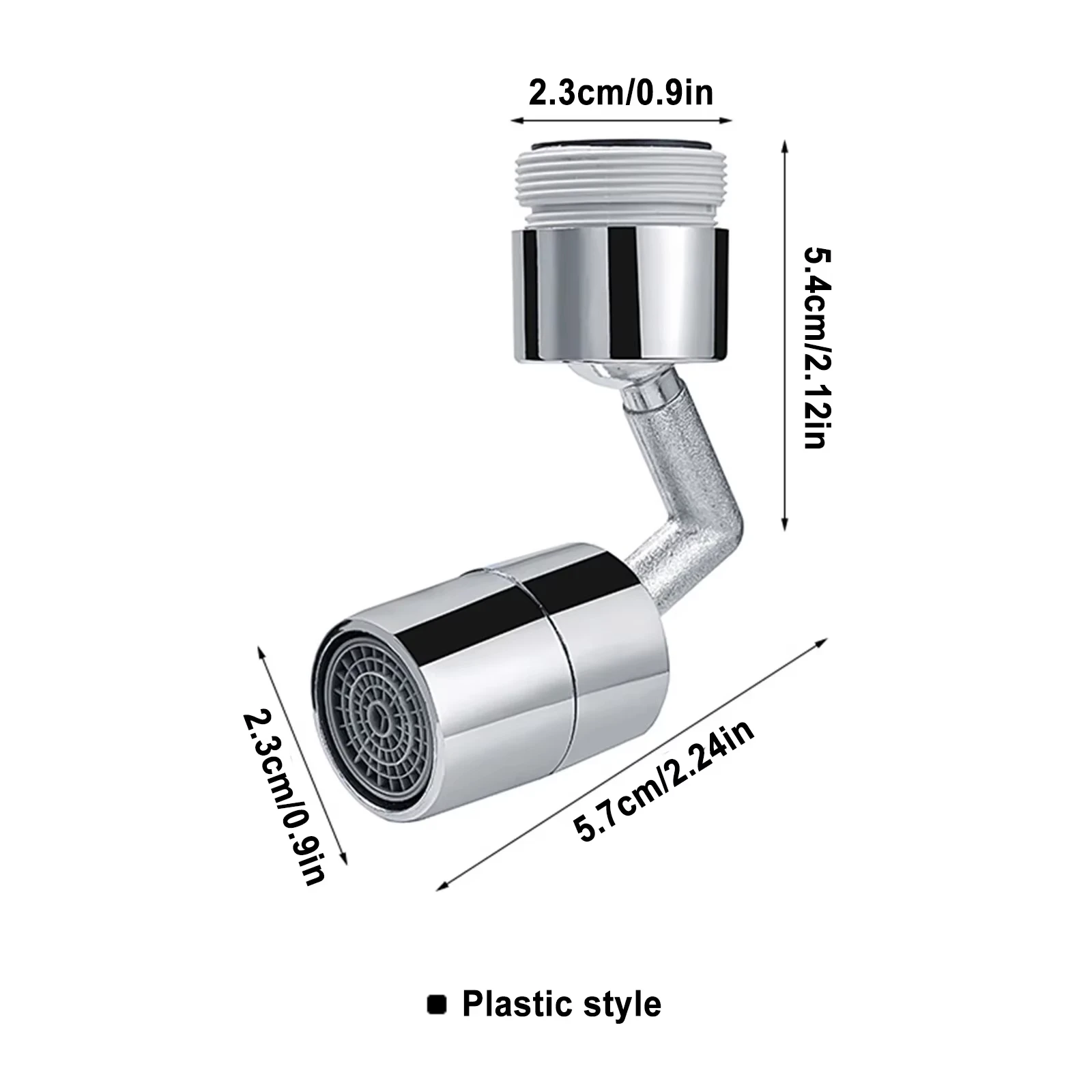 720 Degree Rotatable Faucet Aerator Adapter, Splashproof Water Saving Tap Extension Head for Kitchen Bathroom Sink
