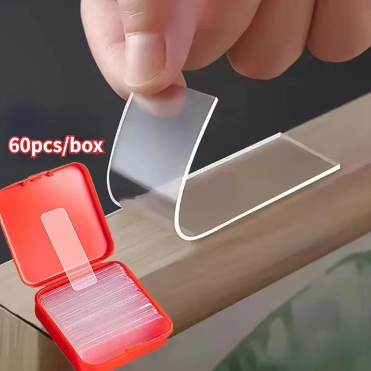 60Pcs/set Walls Wood Tile Plastic Multifunctional Double Sided Adhesive Tape Waterproof Removable Reusable Mounting Tape