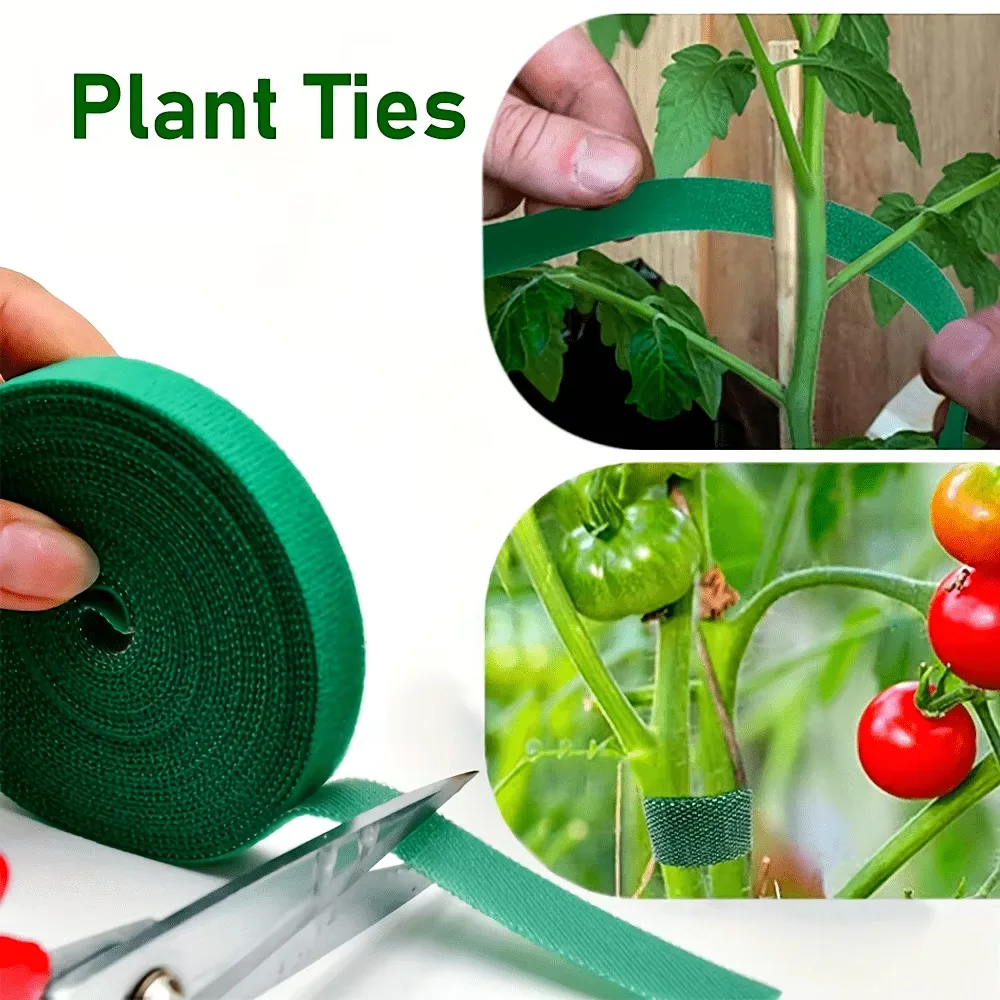 2M Reusable Plant Ties Nylon Garden Tape Hook Loop Adjustable Plant Support Bandage for Tomato Vines Climbing Stems Holders