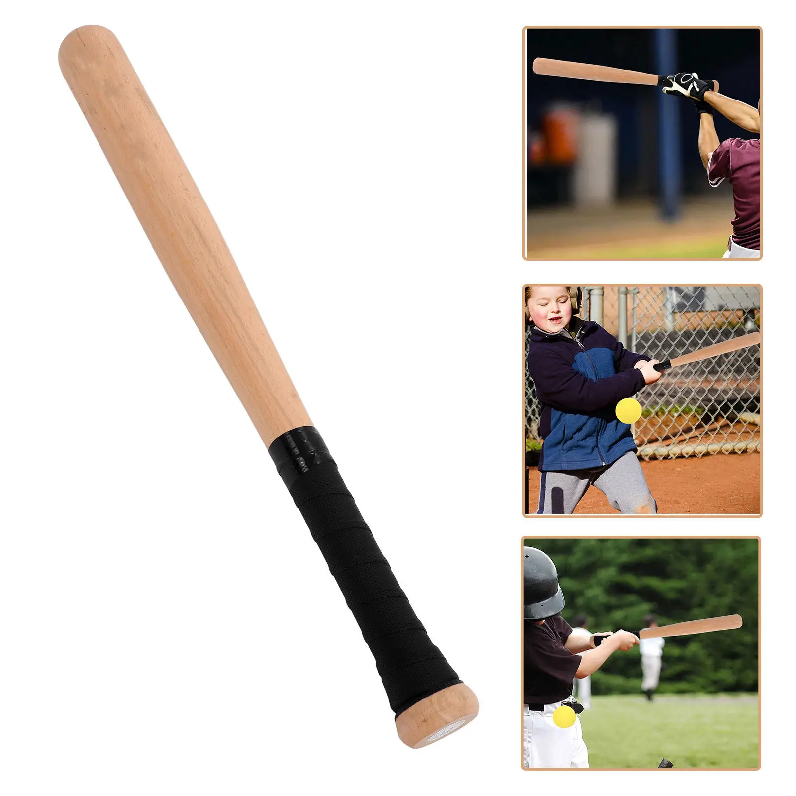 スタイリッシュな木製野球バット、手持ち式無垢材トレーニングバット、スイングスピードとボールの追跡性を向上させ、自宅の練習に最適です。