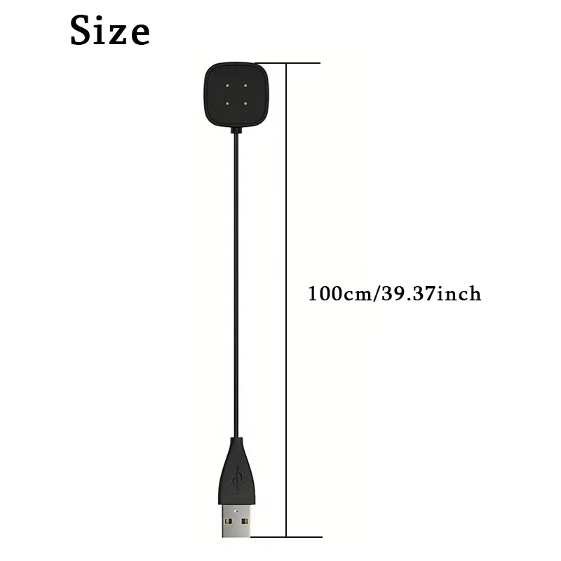 USB Plug Charger For Fitbit Versa 4/Versa 3/Sense 2 1 Magnetic Charging Cable For Fitbit Versa 4 3/Sense 2 1 Charger