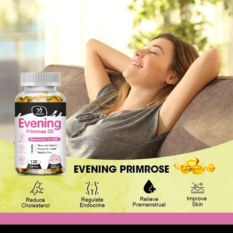 Cold Pressed Evening Primrose Oil | Non-GMO, Balances Female Endocrine Health, Skin and Cardiovascular Health