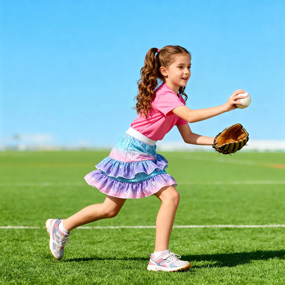 DXTON Children Girls Tutu Skirts Patchwork Layered Cake Kids Petiskirts Toddler Sports Casual Clothing Ruffles Girls Mini Skirts