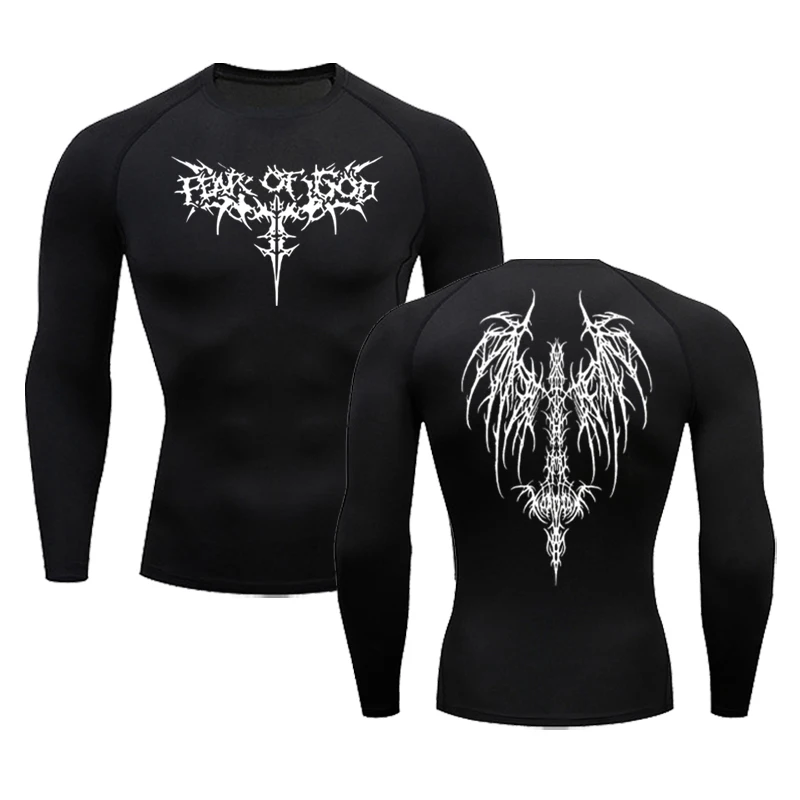 Men's Compression Shirt Casual Gym Sport Quick Dry Gym TShirts Fitness Athletic Undershirts Elasticity Tops Tee Male S-3XL