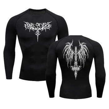 Men's Compression Shirt Casual Gym Sport Quick Dry Gym TShirts Fitness Athletic Undershirts Elasticity Tops Tee Male S-3XL