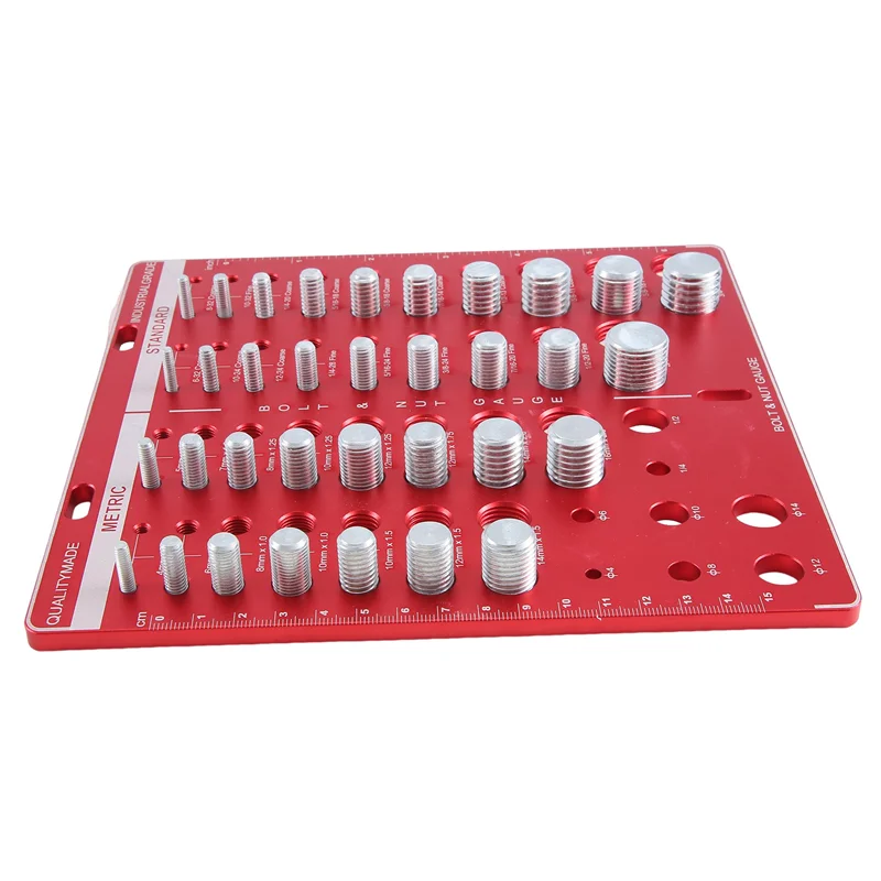 

ABUF-34Hole Nut And Bolt Thread Checker Bolt Size And Thread Gauge Identifier,Ruler With Inches And Centimeter