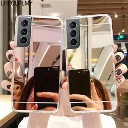 Makeup Mirror Bling Soft Silicone Case For Samsung Galaxy S8 S9 S10 S20 S21 FE S22 Plus Note 8 9 10 20 S23 Ultra TPU Cover