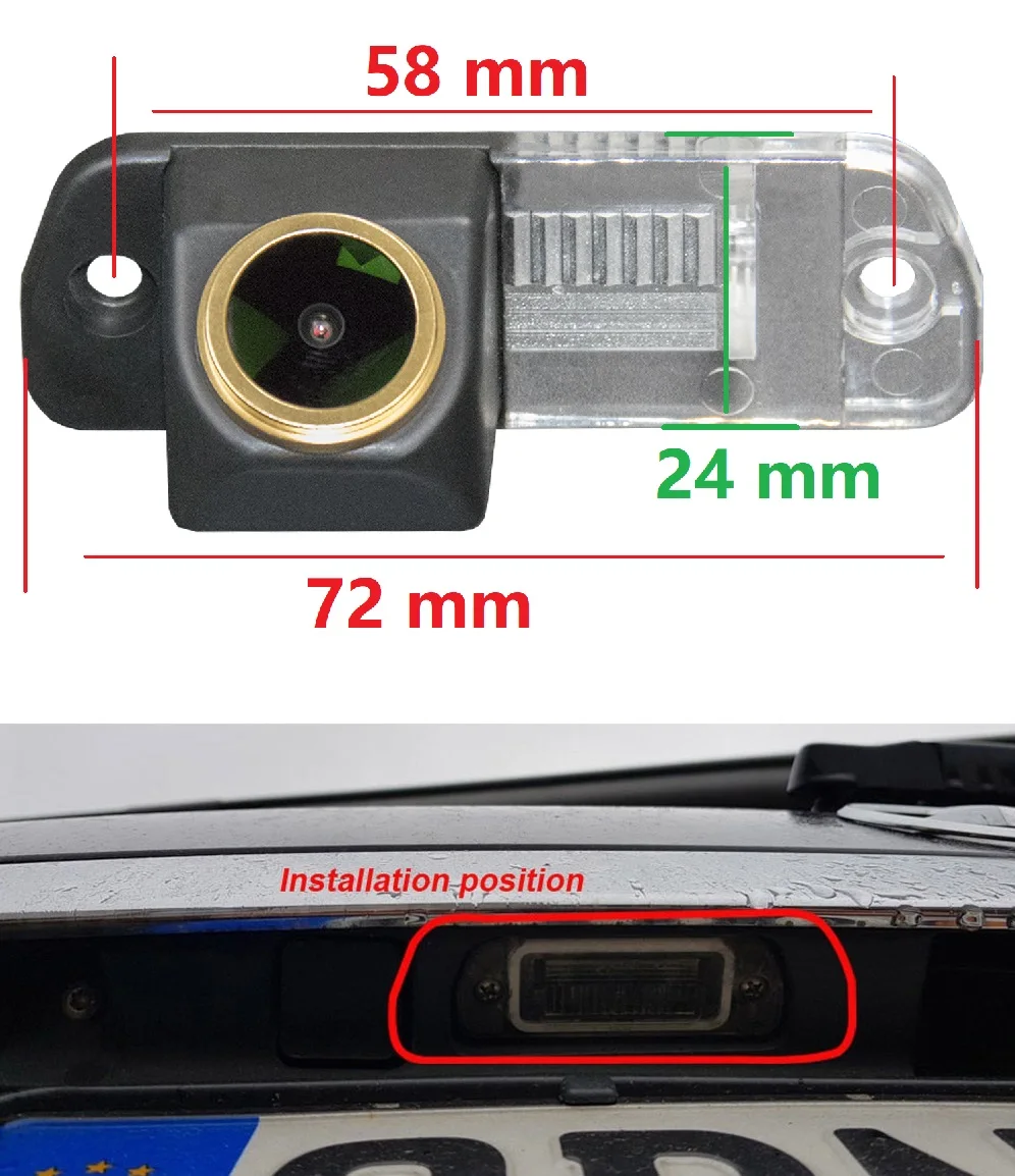 HD 1280*720p Golden Camera for Mercedes Benz W164 ML Class X164 GL450/R300L/R350L/R350/R280 (W251),Rear View Night Vision Camera