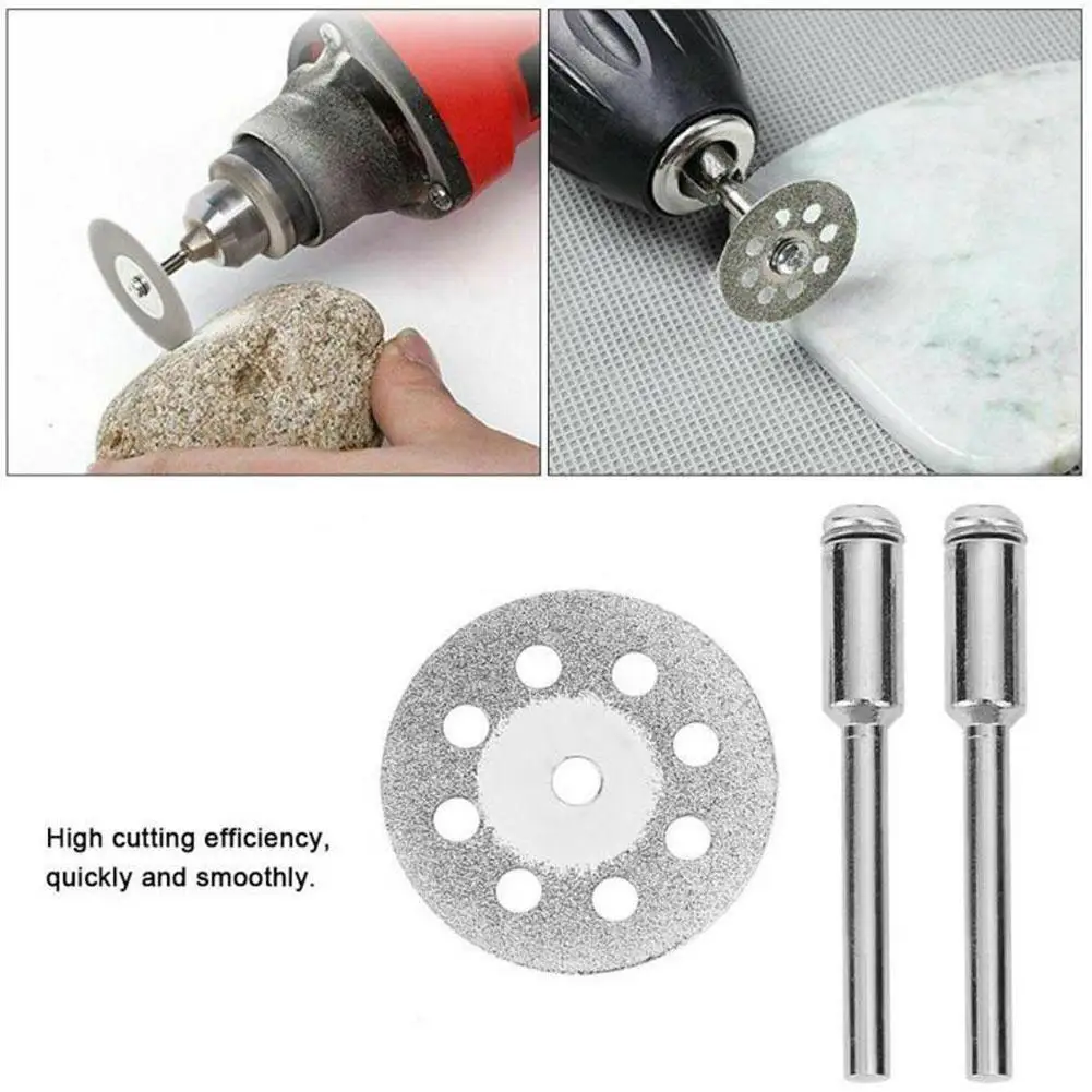 10 Diamond Cutting Wheels And 2 Rods For Rotary Tool Die Grinder Metal Outer Diameters 20mm 22mm 30mm Metal Cut Off Disc