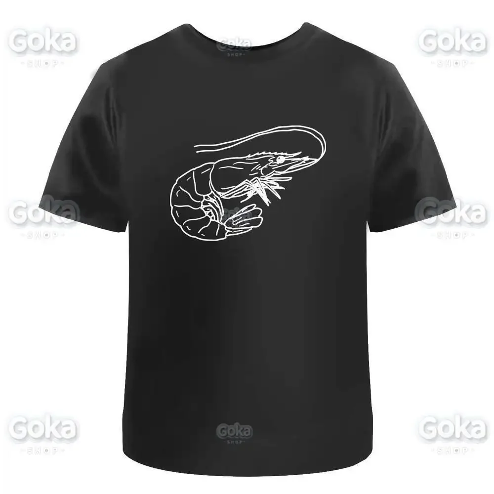 Shrimp Graphic T Shirts Mens Clothing New in Tops & Tees Cotton Women Printed T-shirt Y2K Clothes Cute Funny Tshirt