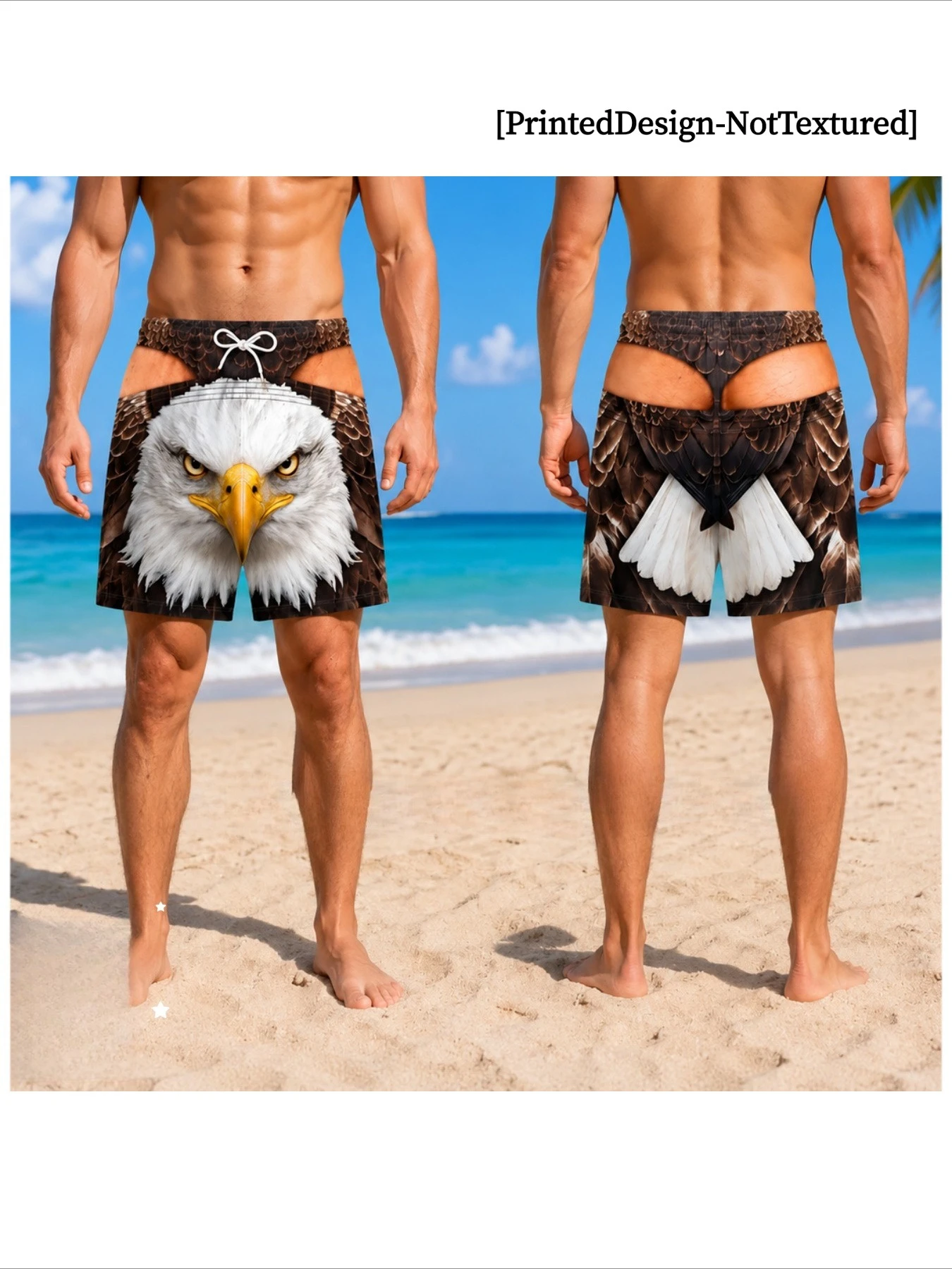 Men's 3D Printed Beach Shorts with Fun Patterns and Drawstring Swim Trunks Breathable Plus Size Shorts As A Gift for Friends