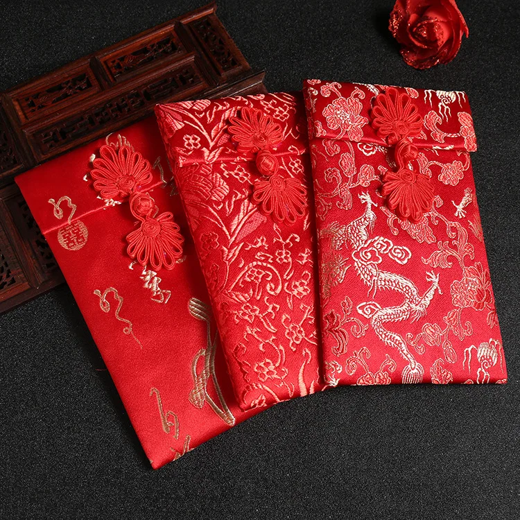 1pcs Red Packets Cloth Money Envelope Party Gift China Spring Festival Best Wishes Chinese Wedding New Year Red Packets