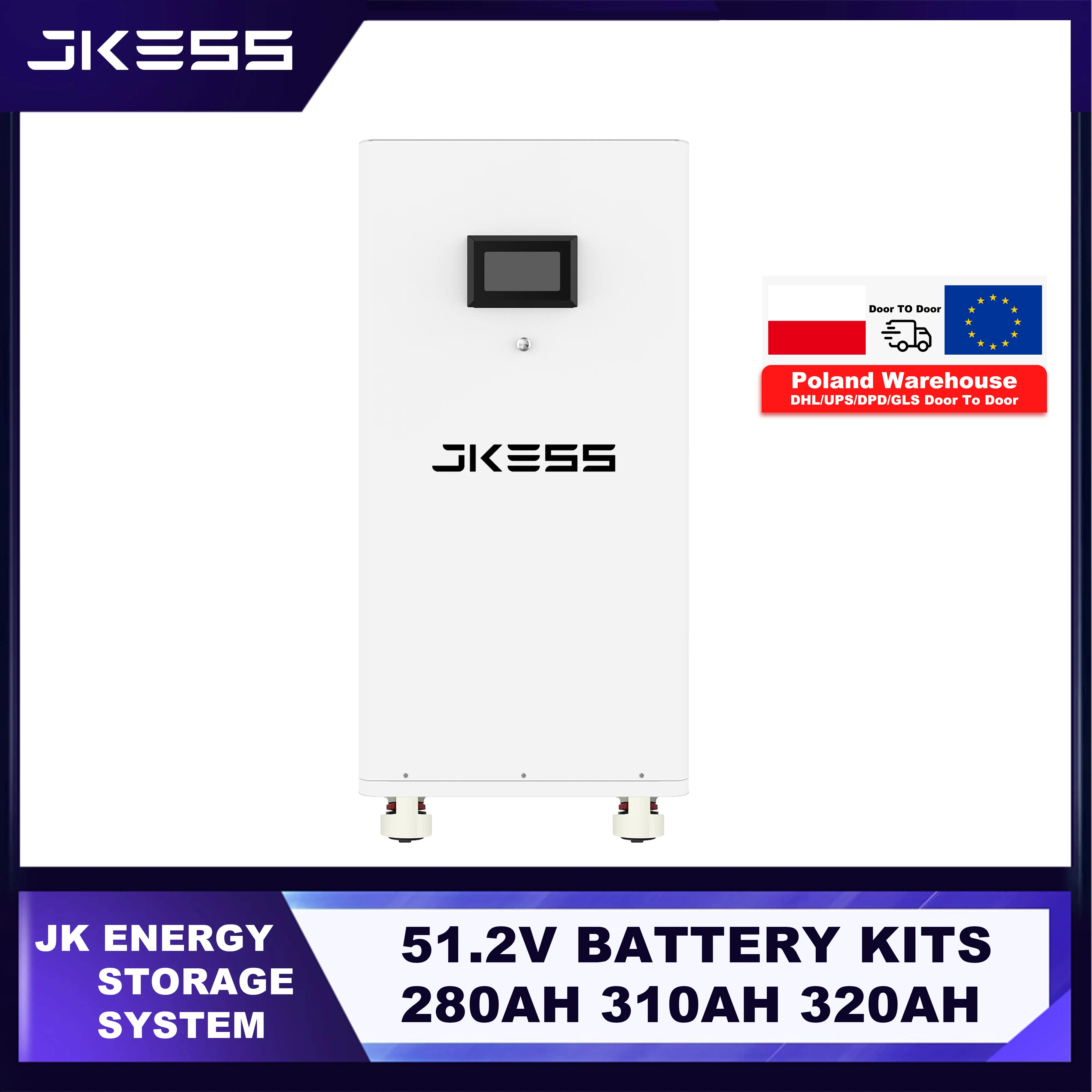 JKESS Battery Kits Lifepo4 48V 51.2V 280AH 15KW Lifepo4 Battery Kits Power Bank for Solar Storage Tax Free EU Stock on Sale