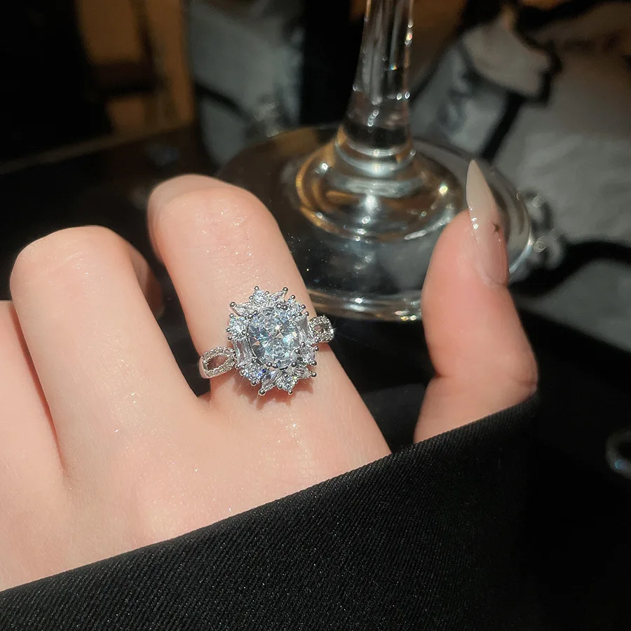 Neuer Vintage Zirkon Hohlperlen Offener Ring Nischen-High-End-Ring Sanfte Ausstrahlung Modeschmuck Paarringe für Herren Luxus – Detail 14