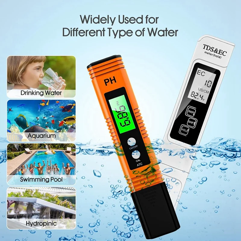 Water Testing Kit:TDS Meter,PH Pens,Mineral Content-Accurate, Smart Chip Technology For Hydroponics, Household Drinking