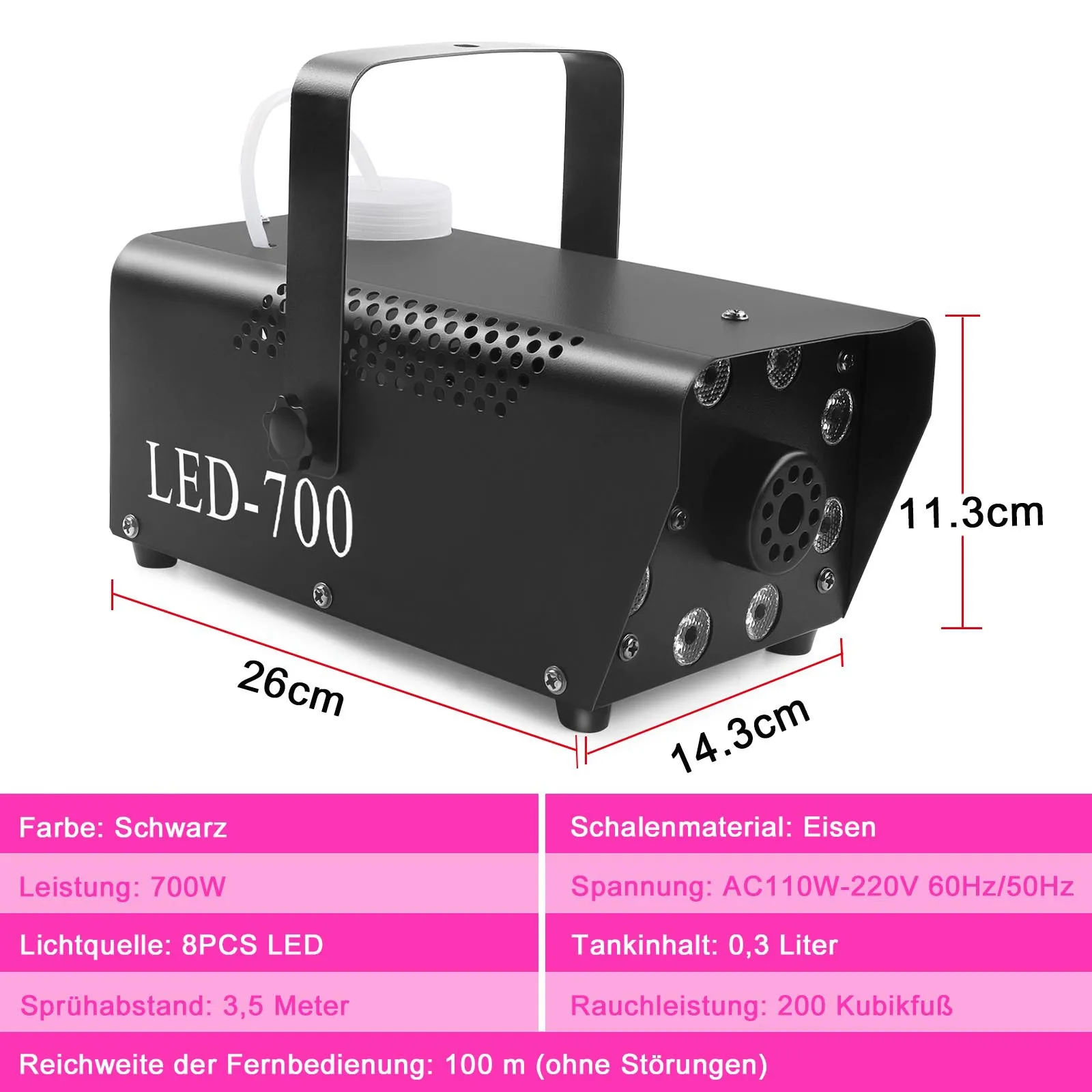 Topflashstar 700W LED RGB Remote Control Fog Machine New Model Smoke Machine Halloween Party Wedding Factory Price