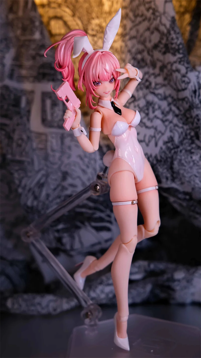 In Stock Snail Shell 1/12 Scale Lovely Rabbit Girl Aileen Pink Vehicle Female Warrior Full Set 6in Action Figures Body Doll Toy