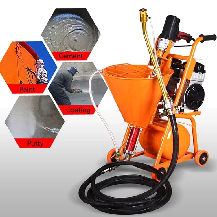 High efficiency 220-240V automatic epoxy mortar plaster airless paint putty sprayer spraying pump machine for sale