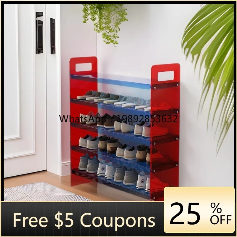 

LYY Light Luxury Simple Home Shoe Rack Bedroom Cream Simple Entryway Solid Wood Shoe Rack Narrow Edge Shoe Cabinet Storage Rack