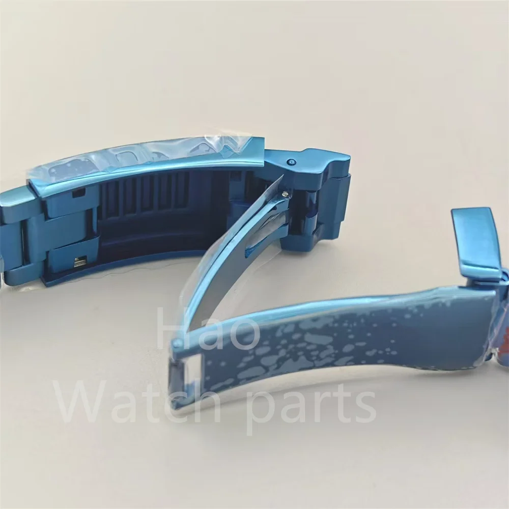 Bliger-青いステンレス鋼のブレスレット,折りたたみ式バックル,36mm, 39mm, 40mm,904lに適しています