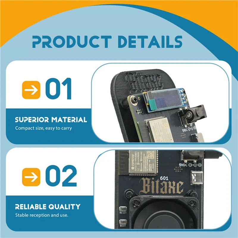 

Bitaxe Gamma 601 BTC Solo Miner Wth Stand 1.2TH/S 18W BM1370 Asic Chip From Antminer S21 Pro Bitcoin BTC Miner EU PLUG