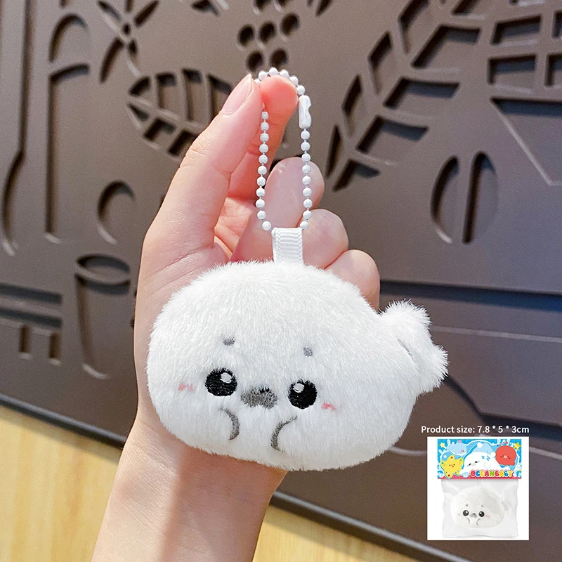 1/2 pièces mignon bébé sceau poupée en peluche pendentif dessin animé en peluche porte-clés océan jouet Souvenir sceau pendentif cadeau poupée sac pendentif cadeau