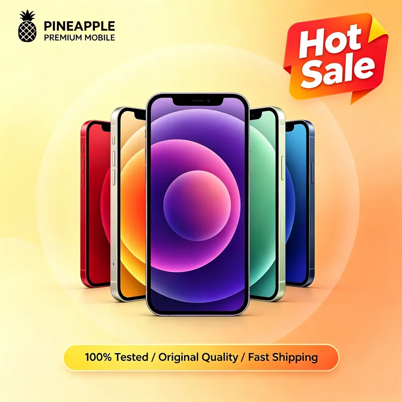 Refurbished 98% IPhone12 4GB RAM 128GB ROM Unlocked CN Version Dual SIM 6.1 Inch Dual 12MP Camera IOS Face ID