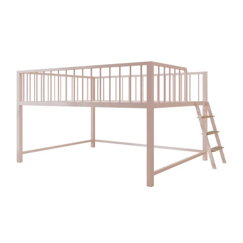Wrought iron half-height bed Multifunctional ren's half-height bed  bed Boys and girls Small apartment Adult