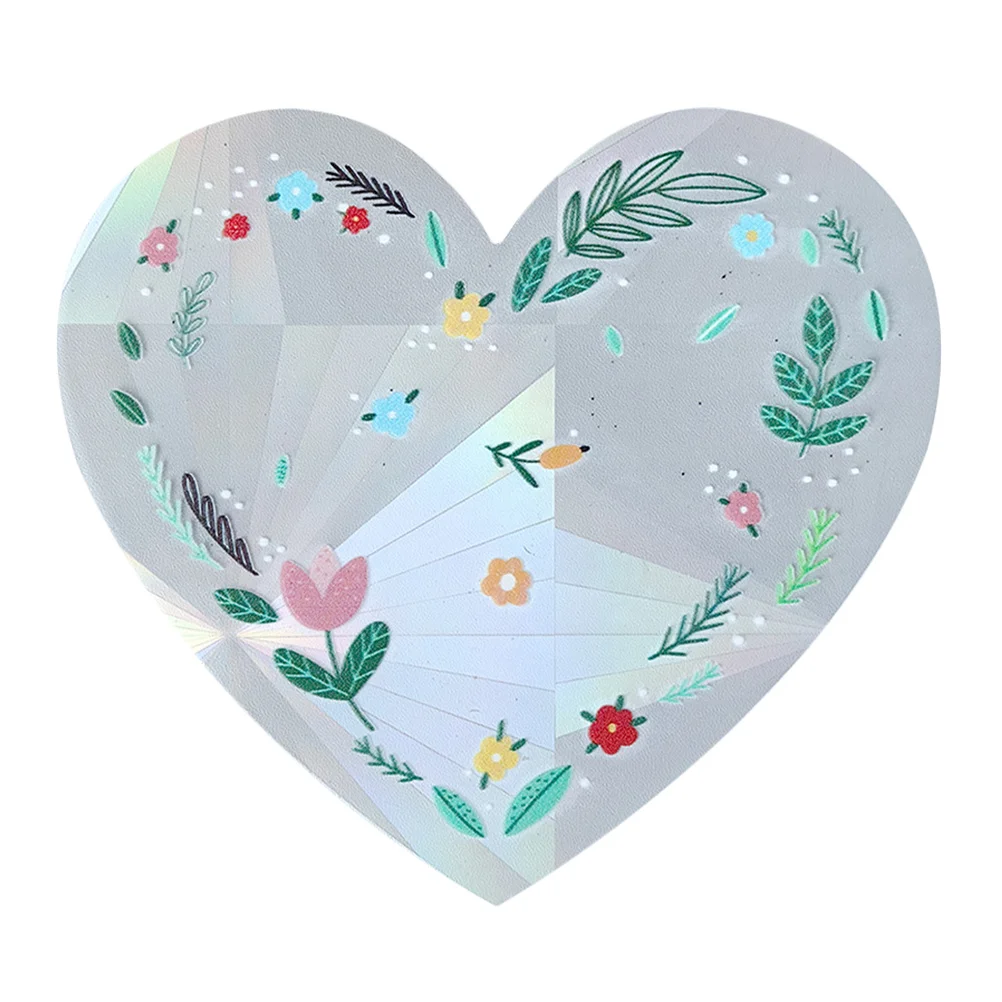 

Heart Shaped Prism Window Sticker Self Adhesive Decorative Sun Catcher Window Decal Rainbow Effect for Living Room Bedroom