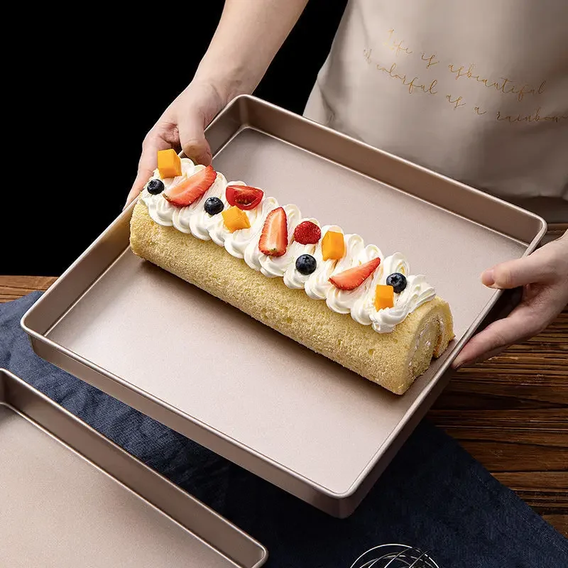 Square Oven Carbon Steel Ovenware Household Non-Stick Nougat Oven Baking Tray Baking Tools For Cakes