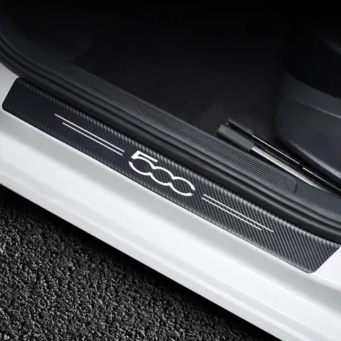 4 st biltillbehör Kolfibertyg Tröskellist Välkomstpedal Dekaler För FIAT 500 500E 500L 500C 500S 500X 10 best sales Shelby GT500 tillbehör - №4